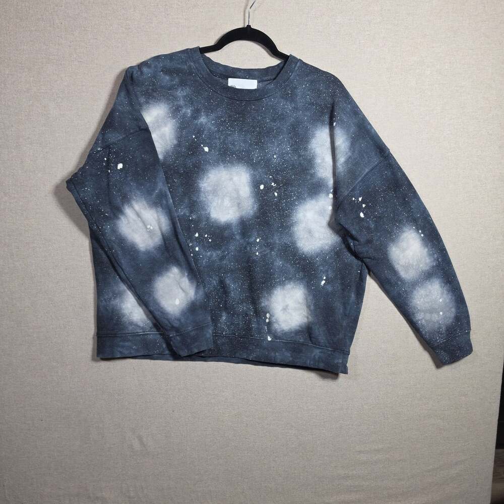 No Boundries Galaxy Tie Dye Crewneck Sweatshirt unisex XXL black Gray white